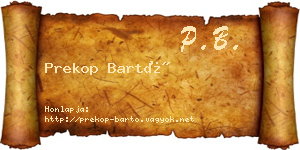 Prekop Bartó névjegykártya